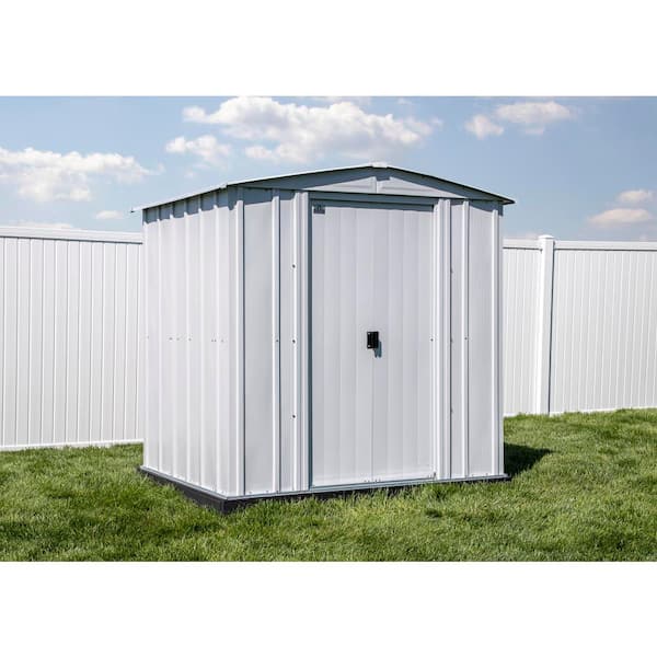 Arrow Classic 6 ft. W x 5 ft. D Flute Grey Metal Shed 27 sq. ft.
