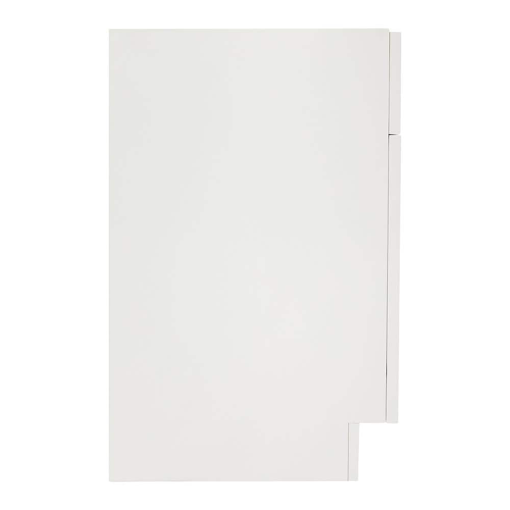 White Double Freestanding Bathroom Vanity Base with Nickel Hardware