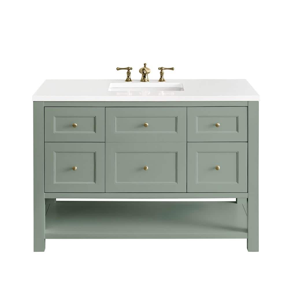 Smokey Celadon Green Solid Wood 48" Single Bathroom Vanity Base