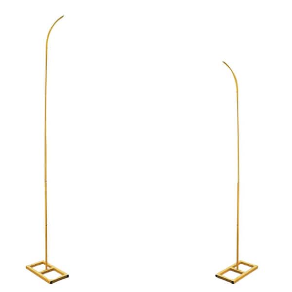 Justincity 8.06 in. x 0 in. x 94.3 in. Gold Metal Arbor Arch Backdrop Stand Set of 2 Curved Top for Party Decor