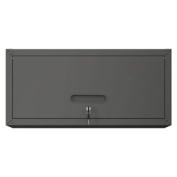 29.5 in. W x 11.8 in. D x 13.6 in. H Metal Bathroom Storage Wall Cabinet Locking Steel Garage Storage Cabinet in Black