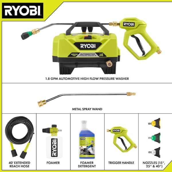 1.8 GPM Automotive High Flow Pressure Washer Kit with Foam Blaster 16 oz. Detergent Refill