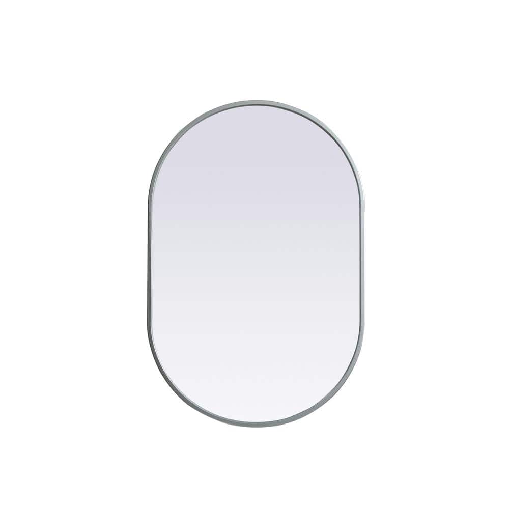 Simply Living 20 in. W x 30 in. H Oval Metal Framed Silver Mirror