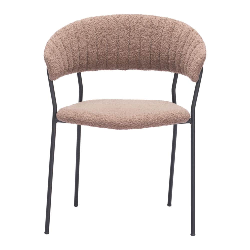Josephine Brown Upholstered Metal Frame Arm Chair