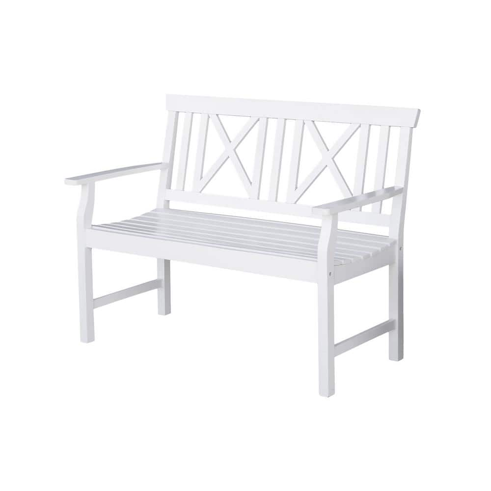 JACK POST 4 Ft Classic Painted White Hardwood Bench 902101 The Home   Jack Post Outdoor Benches 902101 64 1000 