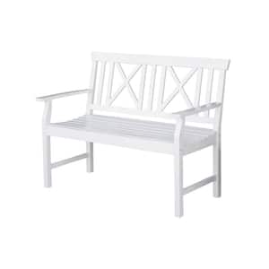 4 ft. Classic Painted White Hardwood Bench