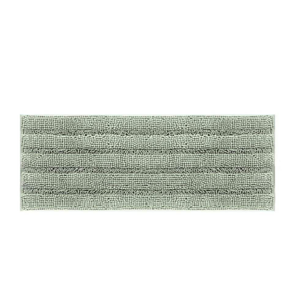 59 in. x 20 in. Bath Mat in Green, Extra Thick Chenille Striped Rug, Absorbent Non Skid Fluffy Soft Shaggy Washable price history on PriceWatchPro
