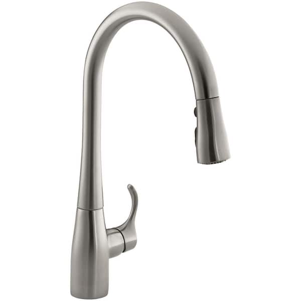 KOHLER Ballad Undermount Stainless Steel 31.5 in. Double Bowl Kitchen Sink with Simplice Kitchen Faucet