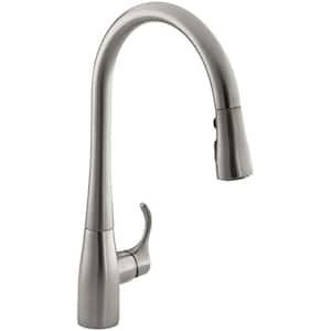 Lyric Undermount Stainless Steel 32 in. Single Bowl Kitchen Sink with Simplice Faucet in Vibrant Stainless