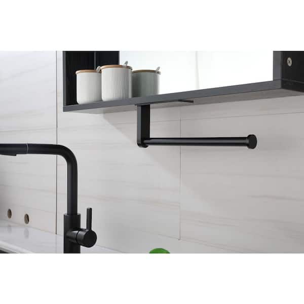 TOOLKISS Matte Black Wall Mount Paper Towel Holder