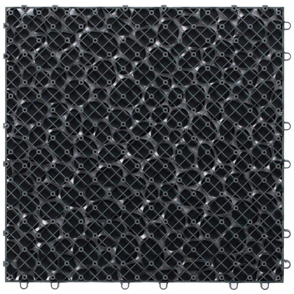 Gray 12" x 12" Interlocking Plastic Garden Pathway Tiles
