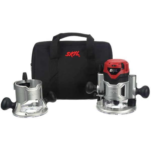 Skil 10 Amp 2-1/4 HP Corded Combo Base Router Set
