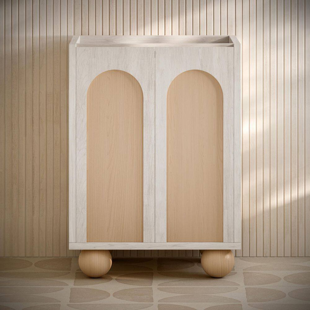 Plaisir 24" White Oak MDF Freestanding Bathroom Vanity with Ceramic Sink