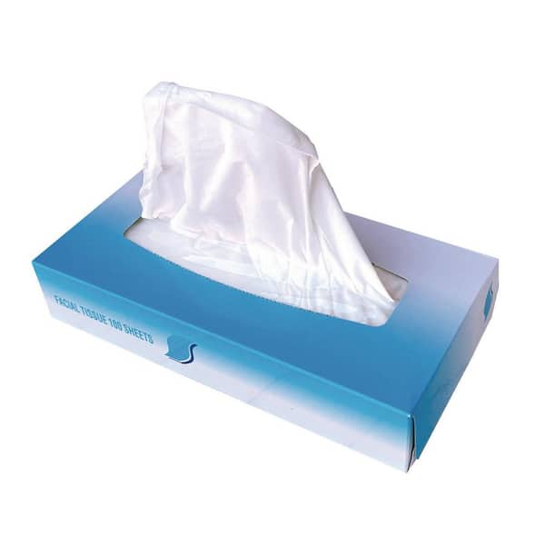 White Facial Tissue, 2-Ply, 100 Sheets/Box, 30 Boxes/Carton White Facial Tissue, 2-Ply, 100 Sheets/Box, 30 Boxes/Carton