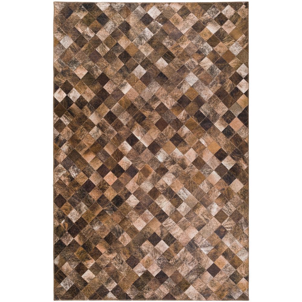 Laredo Brown 8 ft. x 10 ft. Indoor/Outdoor Washable Rug