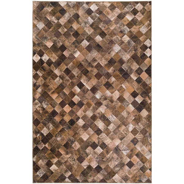 Laredo Brown 8 ft. x 10 ft. Indoor/Outdoor Washable Rug