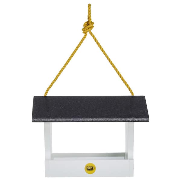 BIRDS choice Modern Farmhouse Small Hanging Platform Bird Feeder in Black
