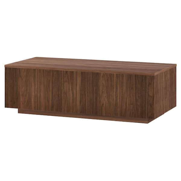 Reyes 47.5 in. Satin Walnut Rectangle MDF Top Coffee Table
