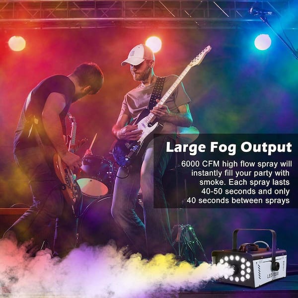 Justincity 1200-Watt 6000CFM Fog Machine with 18 LED Lights and