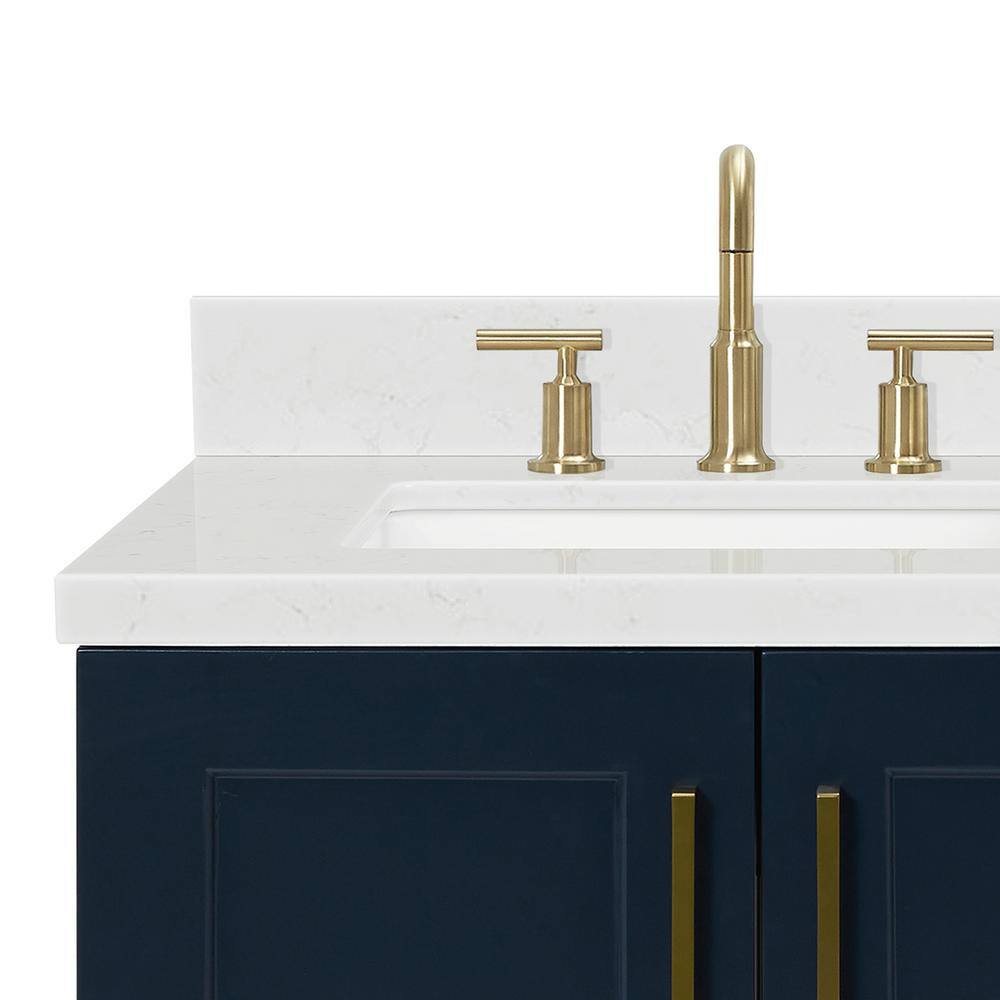 Midnight Blue 42" Single Bathroom Vanity with Quartz Top