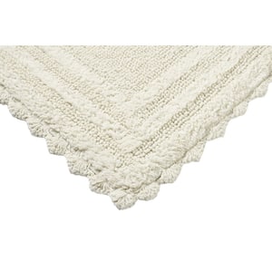 Lilly Crochet Collection 21 in. x 34 in. Beige 100% Cotton Rectangle Bath Rug