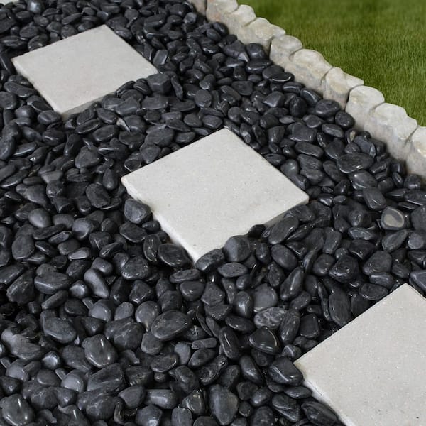 Rain Forest 0.4 cu. ft. 2 in. to 3 in., 30 lbs. Black Super Polished Pebbles