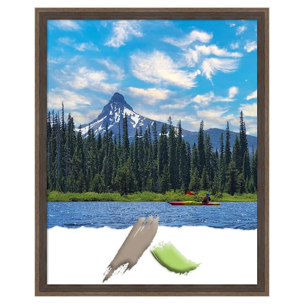 Amanti Art Hardwood Wedge Mocha Wood Picture Frame Opening Size 16x20 in.