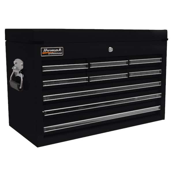 Homak Professional 27 in. 9-Drawer Top Chest, Black