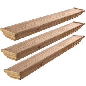 36 in. Walnut Muskoka Fitz Wood Shelves (Set of 3)