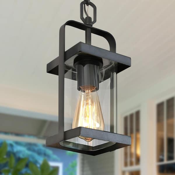 Uolfin Modern Lantern Outdoor Hanging Light, Rhett 1-Light Rustic