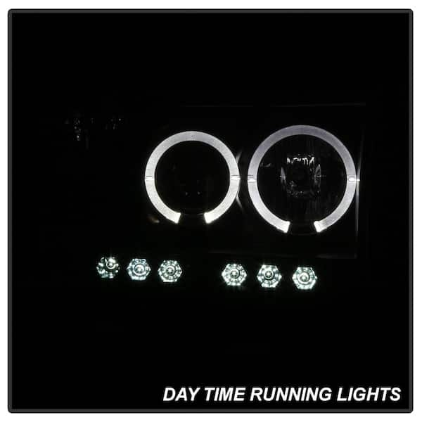 Dodge Ram 1500 02-05 / Ram 2500/3500 03-05 Projector Headlights - LED Halo  - LED ( Replaceable LEDs ) - Black Smoke