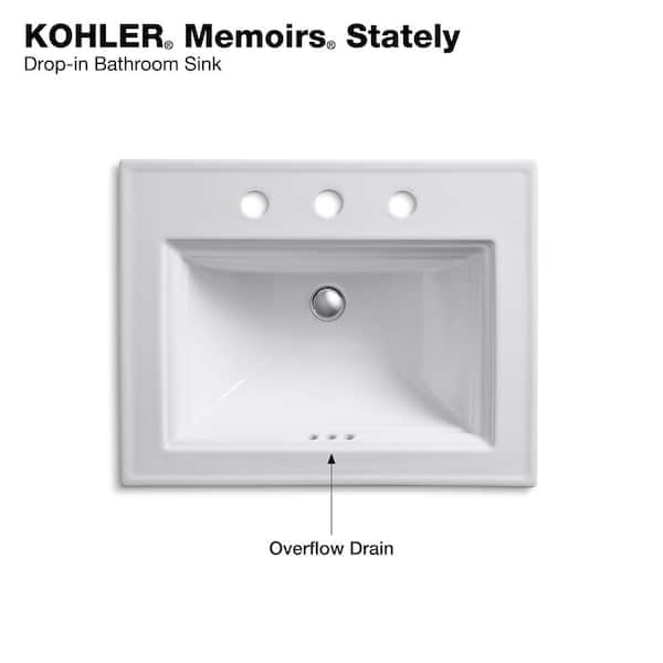 Memoirs Stately Drop-In Vitreous China Bathroom Sink in White with Overflow Drain Memoirs Stately Drop-In Vitreous China Bathroom Sink in White with Overflow Drain