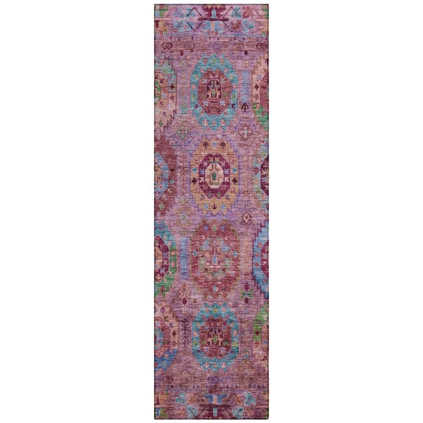 Chantille Machine Washable Indoor/Outdoor Abstract ACN2228 Pink 2 ft. 3 in. x 7 ft. 6 in. Runner Rug