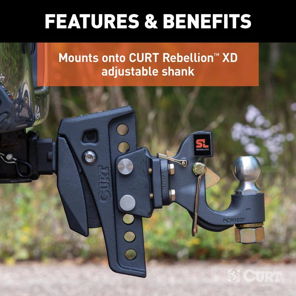 Black Adjustable Cushion Hitch Pintle Mount Plate Attachment