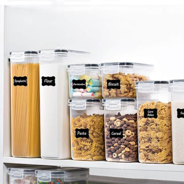 8-Piece Food Grade Reusable Airtight Food Storage Containers with Lids, BPA Free, Microwave Safe