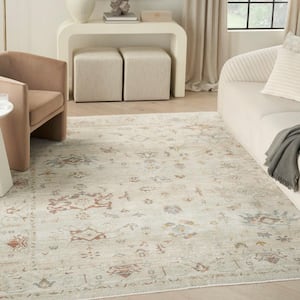 Oases Beige 5 ft. x 8 ft. Distressed Traditional Area Rug