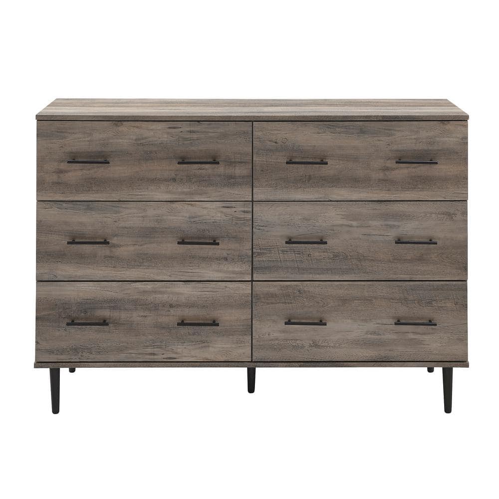 Walker Edison Furniture Company Modern Wood 6-Drawer Buffet - Grey Wash ...