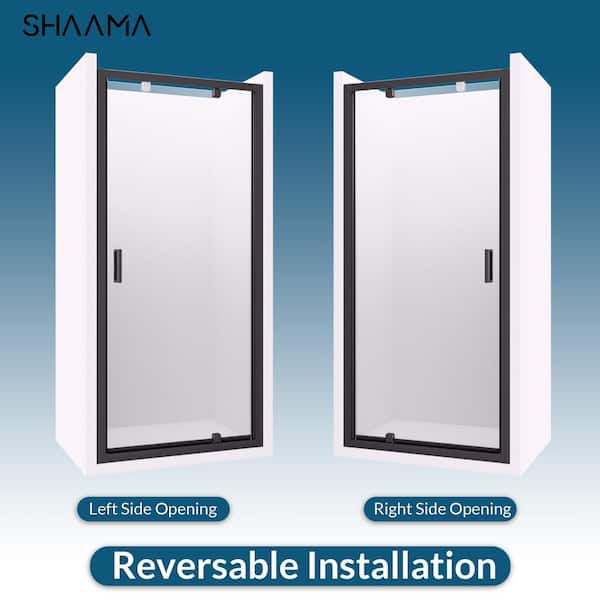 SHAAMA 31 to 32 in. W x 72 in. H Pivot Framed Swing Shower