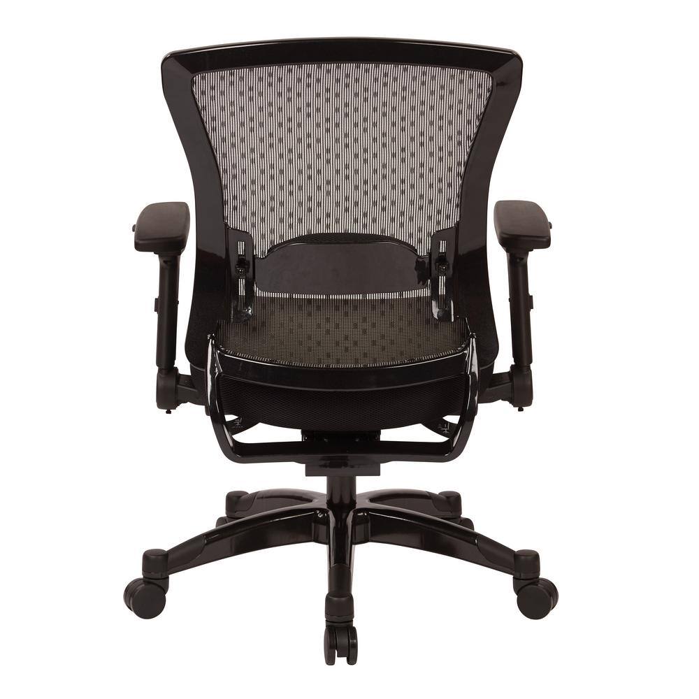 Executive Gunmetal Adjustable Mesh & Leather Office Chair