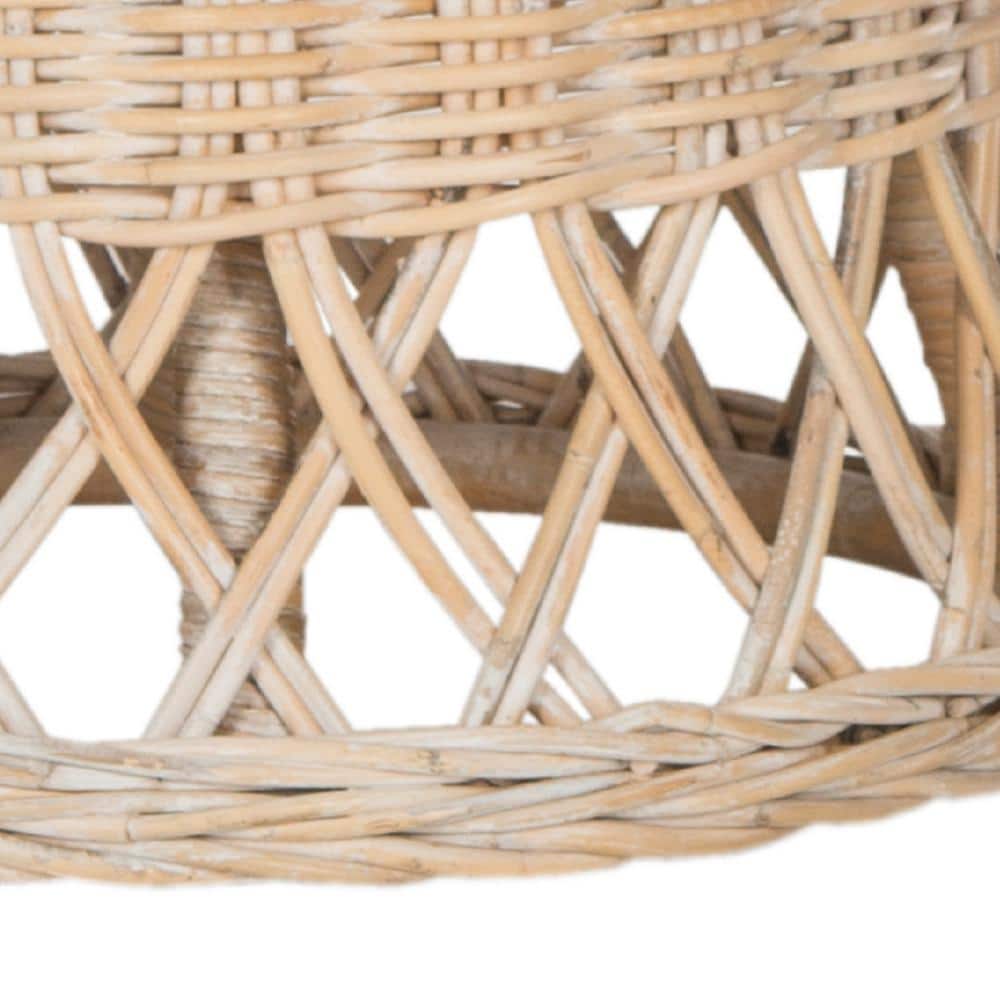 Tropical Breeze 20" Natural Kubu Rattan Round Accent Table