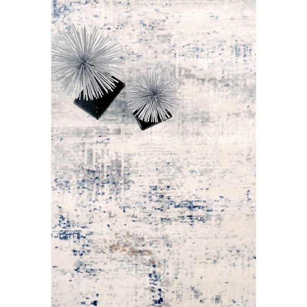 Efes Light Grey 12 ft. x 15 ft. Abstract Polypropylene and Polyester Area Rug