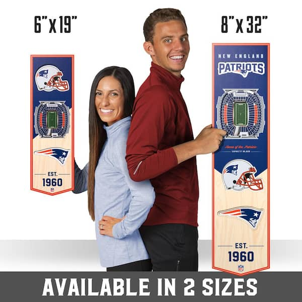 YouTheFan New England Patriots 3D Banner - 6 x 19 in