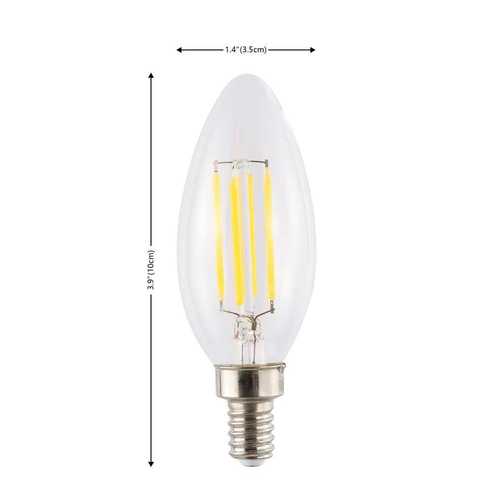 Clear Candle-Style Dimmable LED Edison Bulbs, Pack of 6