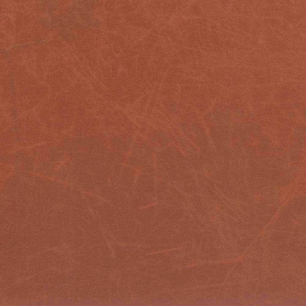 Pago Brown Faux Leather Upholstered Dining Chairs with Metal Frame