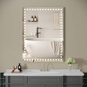 36 in. W x 48 in. H Rectangular Frameless LED Anti Fog Memory Dimmable Front Light Wall Bathroom Vanity Mirror in White