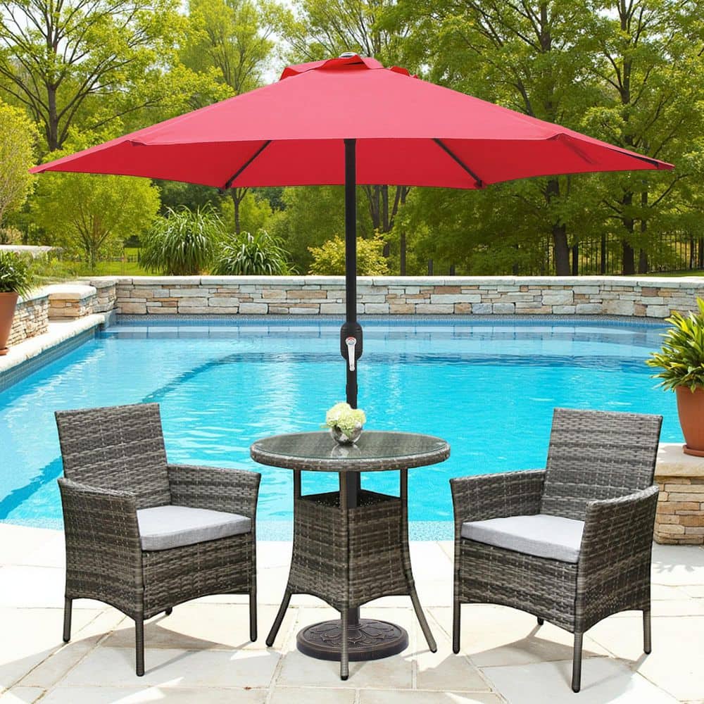 7.5 ft. Steel Crank Market Patio Umbrella in Red price history on PriceWatchPro