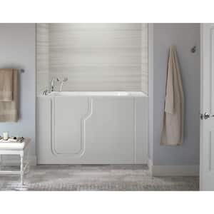 Standard 52 in. x 30 in. Acrylic Walk-In Whirlpool Bathtub in White, Left Inward Swing Door, 5 Piece Faucet, LHS Drain
