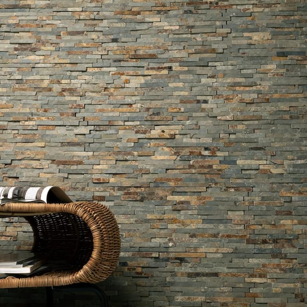 MSI Rustique Interlocking 8 in. x 18 in. x 10mm Textured Slate Mesh-Mounted Mosaic Wall Tile (10 sq. ft. / case) MSI Rustique Interlocking 8 in. x 18 in. x 10mm Textured Slate Mesh-Mounted Mosaic Wall Tile (10 sq. ft. / case)