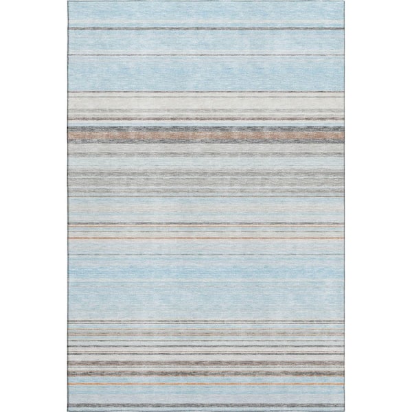 Mayfield Premium Machine Washable Abstract AMF979 Sky 5 ft. x 7 ft. 6 in. Area Rug
