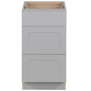 Cambridge Gray Shaker Assembled Base Kitchen Cabinet with 3-Soft Close Drawers (18 in. W x 24.5 in. D x 34.5 in. H)